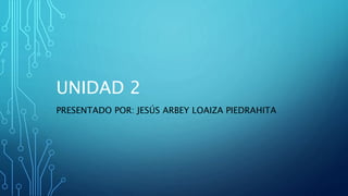 UNIDAD 2
PRESENTADO POR: JESÚS ARBEY LOAIZA PIEDRAHITA
 