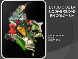 ESTUDIO DE LA
BIODIVERSIDAD
 EN COLOMBIA




PILAR CARVAJAL
UNAD
MARZO 2012
 