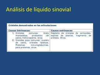 Análisis de líquido sinovial
 