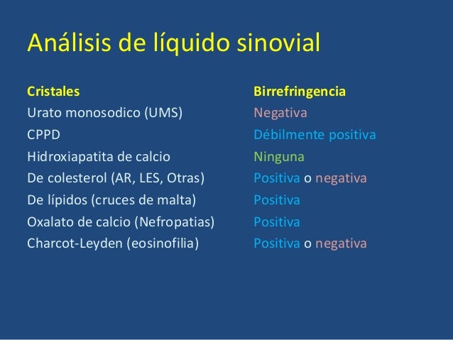 Estudio de liquido sinovial