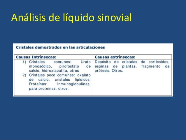 Estudio de liquido sinovial