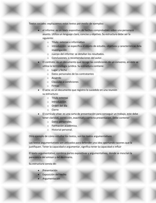 Estudio de los textos