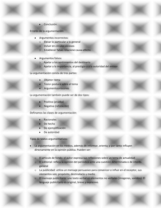 Estudio de los textos