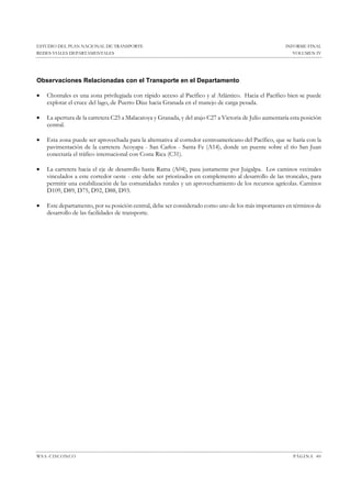Estudio del plan nacional de transporte en nicaragua redes viales ...