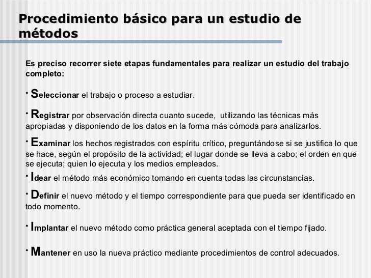 Estudio del trabajo estudio de metodos