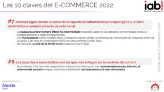 ELABORADO POR:
PATROCINADO POR:
Estudio
Anual
E-commerce
2022
#IABeCommerce
Estudio
Anual
E-commerce
2022
ELABORADO POR:
P...
