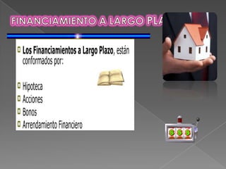 B.-FUENTES:Es la manera de como una entidad puede allegarse de fondos o recursos financieros para llevar a cabo sus metas de crecimiento y progreso. Entre las fuentes de financiamiento que se pueden utilizar para financiar un proyecto, pueden ser: Fuentes Internas Fuentes Externas