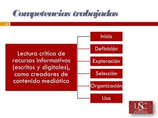 Competencias trabajadas
9
 