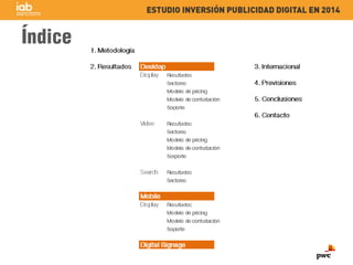 Estudio de Inversión en Publicidad Digital (total 2014) Slide 2