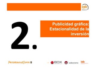 Publicidad gráfica:
                      g
         Estacionalidad de la
                    inversión




- 18 -
 