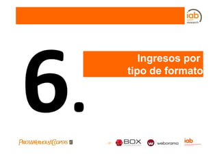 Ingresos por
         tipo de formato




- 28 -
 