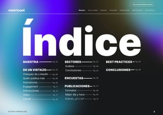ESTUDIO DE LINKEDIN 2025 REALIZADO POR METRICOOL | PDF
