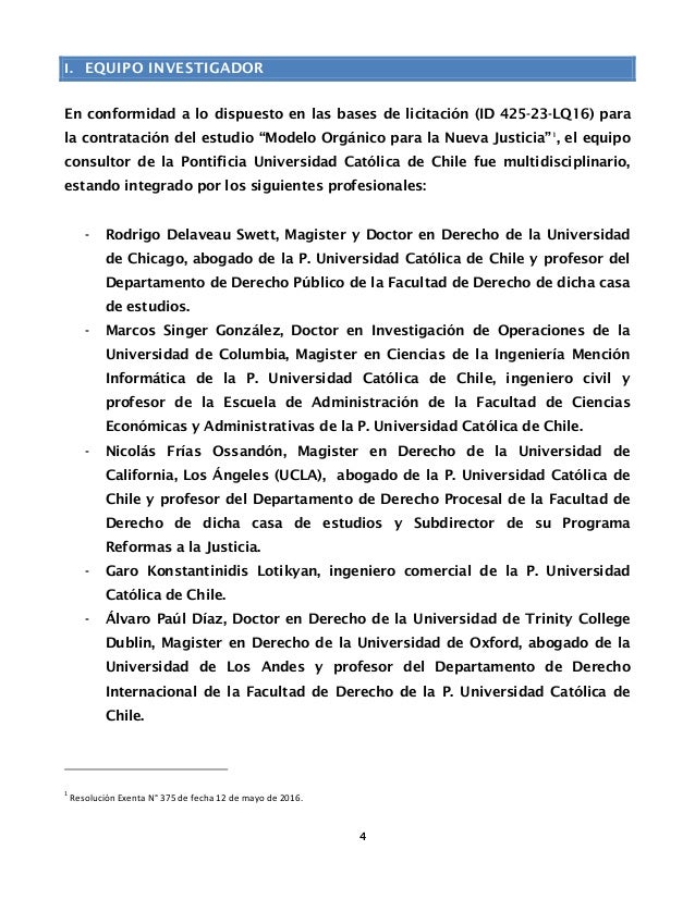 Estudio Modelo Organico Para La Nueva Justicia