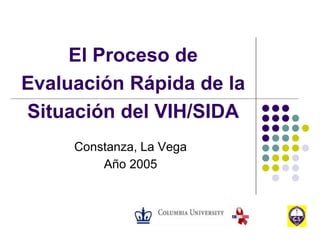 El Proceso de 
Evaluación Rápida de la 
Situación del VIH/SIDA 
Constanza, La Vega 
Año 2005 
 