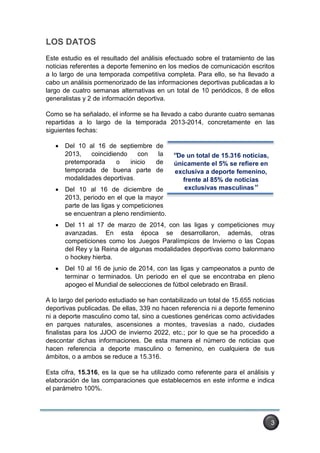 Presencia y tratamiento del deporte femenino en la prensa generalista ...