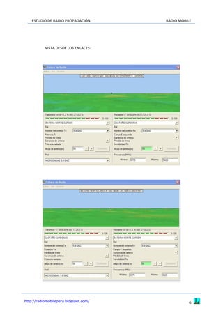 ESTUDIO DE RADIO PROPAGACIÓN RADIO MOBILE
6http://radiomobileperu.blogspot.com/
VISTA DESDE LOS ENLACES:
 