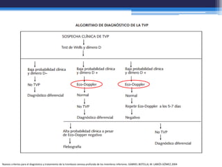 Nuevos criterios para el diagnóstico y tratamiento de la trombosis venosa profunda de los miembros inferiores. GABRIEL BOTELLA, M. LABIÓS GÓMEZ.2004
 