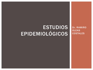 Dr. RAMIRO
OLEAS
COSTALES
ESTUDIOS
EPIDEMIOLÓGICOS
 