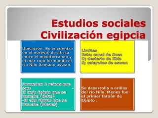 Estudios sociales
Civilización egipcia

                   .
 