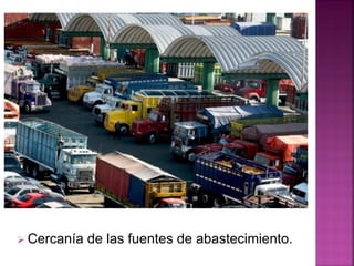 Cercanía de las fuentes de abastecimiento.
 