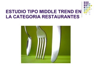 ESTUDIO TIPO MIDDLE TREND EN LA CATEGORIA RESTAURANTES 