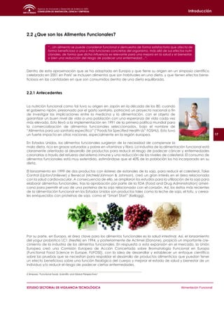 19




ESTUDIO SECTORIAL DE VIGILANCIA TECNOLÓGICA   Alimentación Funcional
 