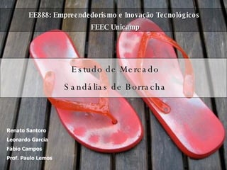 EE888: Empreendedorismo e Inovação Tecnológicos  FEEC Unicamp Estudo de Mercado Sandálias de Borracha Renato Santoro Leona...