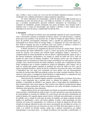 Mercado de Trabalho da Cana-De-Açúcar