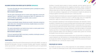 PROJETO A EDUCAÇÃO NÃO PODE ESPERAR . 53
ALGUMAS DÚVIDAS DAS REDES QUE SE SENTEM INSEGURAS
“As normas não estão bem claras principalmente quanto à prestação de contas e
critérios de distribuição.”
Rede municipal da região Nordeste
“Se estas ações de distribuição dos kits escolares estão assegurados somente pela
Legislação Federal nº 13987/2020 e a Resolução do FNDE nº 02. Infelizmente, os re-
cursos do PNAE são insuficientes para atender a todos os alunos.”
Rede municipal da região Sudeste
“A forma de distribuição; estoque reduzido para atender à demanda; prestação de
contas desses itens; contratação de nutricionista; situações atípicas ao ano letivo.”
Rede municipal da região Norte
“Em razão da distribuição ser por família não por aluno, os alunos podem não ter
alimentação todos os dias como na escola etc.”
Rede municipal da região Norte
“O recurso repassado pelo PNAE é muito baixo e inviabiliza a distribuição universal.”
Rede municipal da região Sudeste
ORIENTAÇÕES
A orientação do Fundo Nacional de Desenvolvimento da Educação (FNDE)6
, vinculado ao
Ministério da Educação, é de que os contratos firmados sejam mantidos, respeitando,
sempre que possível, o calendário de entrega, principalmente quanto aos agricultores
6. Orientações do FNDE feitas por meio de normativos e webinários e apresentadas de forma consolidada neste documento.
familiares. É possível realizar ajustes ou mesmo suspender contratos vigentes para via-
bilizar a logística de distribuição de kits de gêneros alimentícios, sempre considerando
o parecer da consultoria jurídica da Entidade Executora. Os ajustes podem considerar: a
remessa direta para as casas dos estudantes; a determinação do local e do calendário
de oferta dos produtos; a negociação com os fornecedores a respeito do adiamento da
entrega dos gêneros alimentícios perecíveis para o reinício das aulas.
É possível a dispensa de licitação para a aquisição dos gêneros alimentícios ou a realização
de licitação emergencial, conforme os incisos I a XXIV do artigo 24 da Lei nº 8.666/1993.
Ainda assim, sugere-se o aval da consultoria jurídica da Entidade Executora.
Para as aquisições realizadas por meio de dispensa de licitação, não realizando a chama-
da pública, é necessário que os preços praticados pelos fornecedores sejam compatíveis
com o de mercado, e que seja devidamente justificado e comprovado, bem como a justifi-
cativa formal da escolha do fornecedor. Nesse sentido, o processo de contratação deverá
ter os documentos necessários contendo, sobretudo, a descrição do objeto e a motivação
expressa que levou à contratação emergencial; justificativa de preços com a apresenta-
ção de 3 propostas válidas; termo de referência ou projeto básico, parecer da comissão
de licitação; minuta de contrato e parecer jurídico.
Em virtude da recomendação de distanciamento social, está permitido às Entidades Exe-
cutoras realizarem, por meio eletrônico, as chamadas públicas para aquisição de alimen-
tos da agricultura familiar, abrangendo todas as etapas referentes ao processo de aquisi-
ção e finalizando com o contrato de compra e venda.
PRESTAÇÃO DE CONTAS
Na medida do possível e com os meios disponíveis em cada realidade, é importante
que o Conselho de Alimentação Escolar (CAE) continue acompanhando, mesmo que a
 