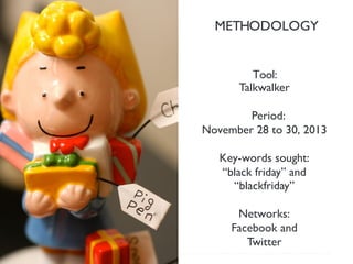 2013 dp6 - todos os direitos reservados
METHODOLOGY
Tool:
Talkwalker
Period:
November 28 to 30, 2013
Key-words sought:
“black friday” and
“blackfriday”
Networks:
Facebook and
Twitter
 