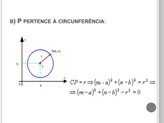 B) P PERTENCE À CIRCUNFERÊNCIA:
 