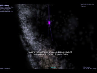 Agora vamos iniciar um zoom progressivo. O
   destino final é o nosso Sistema Solar.
 