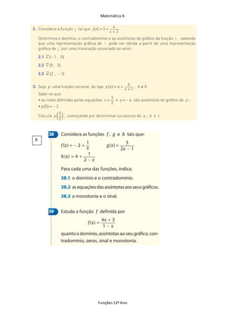 Matemática A
Funções 11º Ano
B