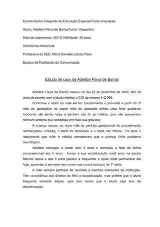AVALIAÇÃO DESCRITIVA - Pareceres Gustavo, PDF, Artes Cênicas