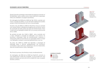 113
OCUPAÇÃO E USO DO TERRITÓRIO
Devido à grande quantidade e diversidade de programas inseridas no
De Rotterdam, tanto o edifício como o local onde ele foi implantado,
terão uma vitalidade e ocupação espontâneas.
De madrugada, das 0h00 até as 8h00 [ver fig. D154], o período com
menor ocupação do edifício, os usos de hotel e habitacional mantêm
sempre o local minimamente com uso e movimentação.
Durante o dia, das 8h00 às 12h00 [ver fig.D155], inicia-se o período
com maiores fluxos e utilização dos programas de escritórios, centro
de convenções do hotel, partes das áreas de entretenimento. Tanto
o hotel como as habitações também têm um uso que vai diminuindo
até as 12h00.
No período da tarde, das 12h00 à 18h00 , seria o período com
a maior utilização e ocupação da edificação e seu entorno. Os
escritórios, convenções, áreas de entretenimento, comércios e
restaurantes estão funcionando em sua capacidade máxima. O hotel
e as habitações começam a aumentar gradualmente o seu uso.
De noite, das 18h00 às 24h00 [ver fig.D156], a população da
edificação passa a diminuir gradativamente nos escritórios,
convenções e lojas comerciais, mantendo-se alta nos restaurantes,
áreas de entretenimento, hotel e habitações.
Nos finais de semana, esta dinâmica muda consideravelmente.
De madrugada, das 0h00 até as 8h00 [ver fig.D157], somente os
usos habitacional e hotel tem ocupação. O uso do hotel tem uma
pequena redução, pois tanto ele como a cidade têm maior ocupação
durante a semana.
De Rotterdam
|figura D154|
diagrama de
ocupações e uso
da edificação
dias de semana
madrugada 0 a 6hs
|figura D155|
diagrama de
ocupações e uso
da edificação dias
de semana manhã
e tarde 6 a 18hs
|figura D156|
diagrama de
ocupações e uso
da edificação dias
de semana noite
18 a 24hs
 