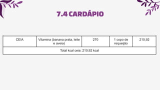 7.4 CARDÁPIO
 