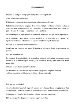 Estudo dirigido portugues valendo