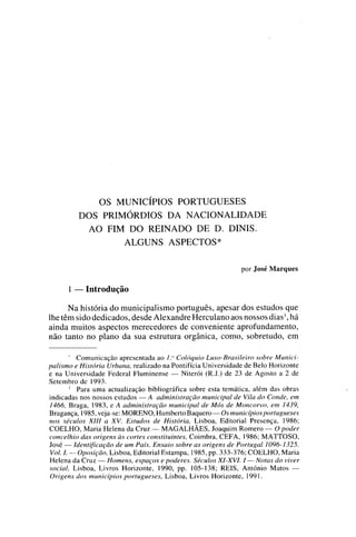 Estudo do municipalismo português