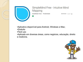 •Aplicativo disponível para Android, Windows e Mac;
•Gratuito
•Fácil uso
•Aplicado em diversas áreas, como negócios, educação, direito
e medicina.
 