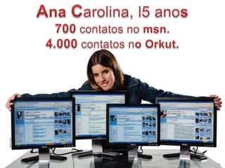 AnaCarolina, l5 anos700contatos nomsn.4.000contatos no Orkut.