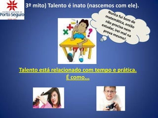 3º mito) Talento é inato (nascemos com ele).




Talento está relacionado com tempo e prática.
                   É como...
 
