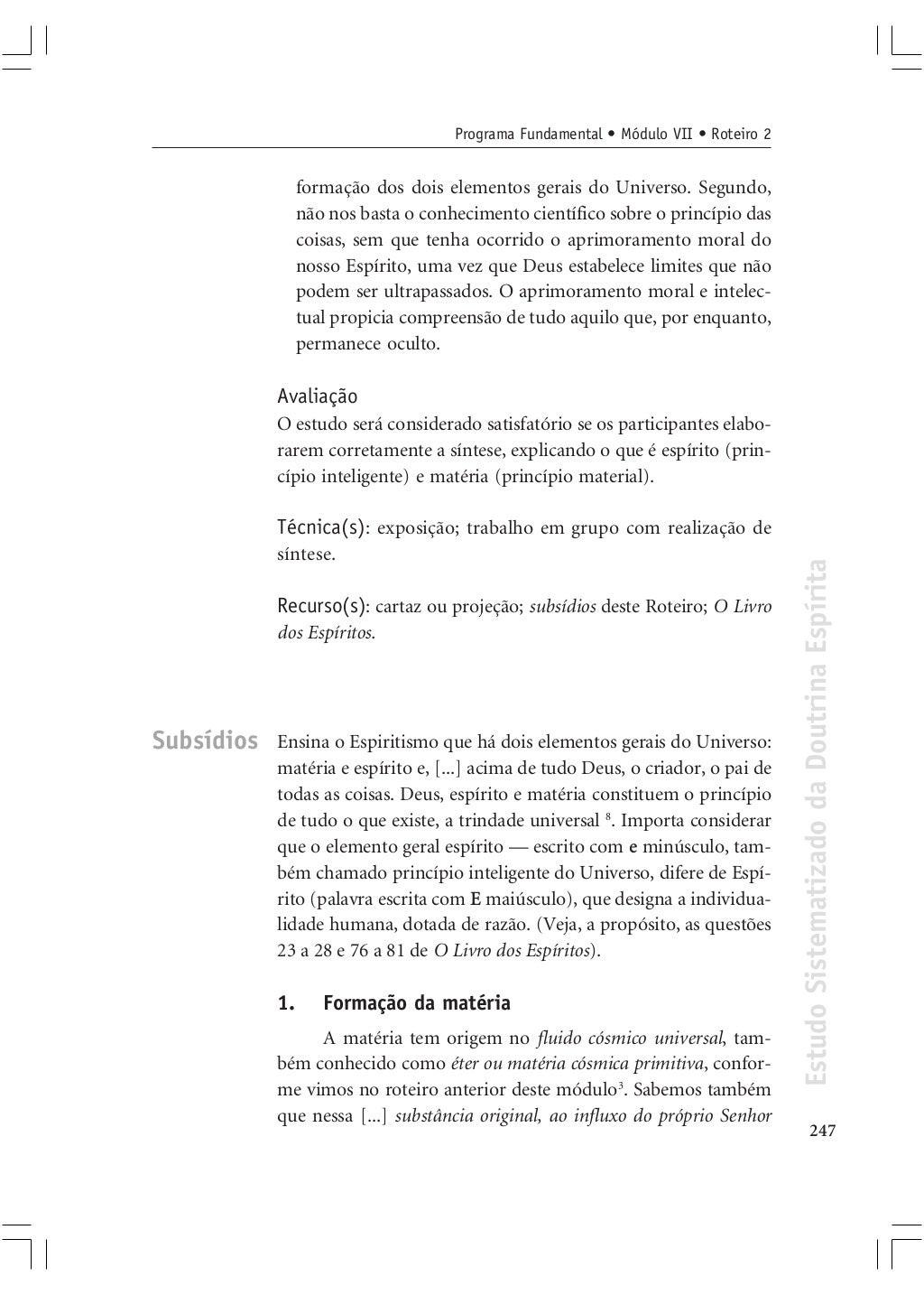 Apostila ESDE - Tomo I - Estudo Sistematizado Doutrina Espirita