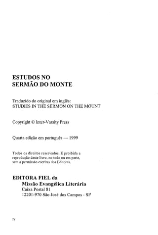 Estudos no sermão do monte   d.m.lloyd jones