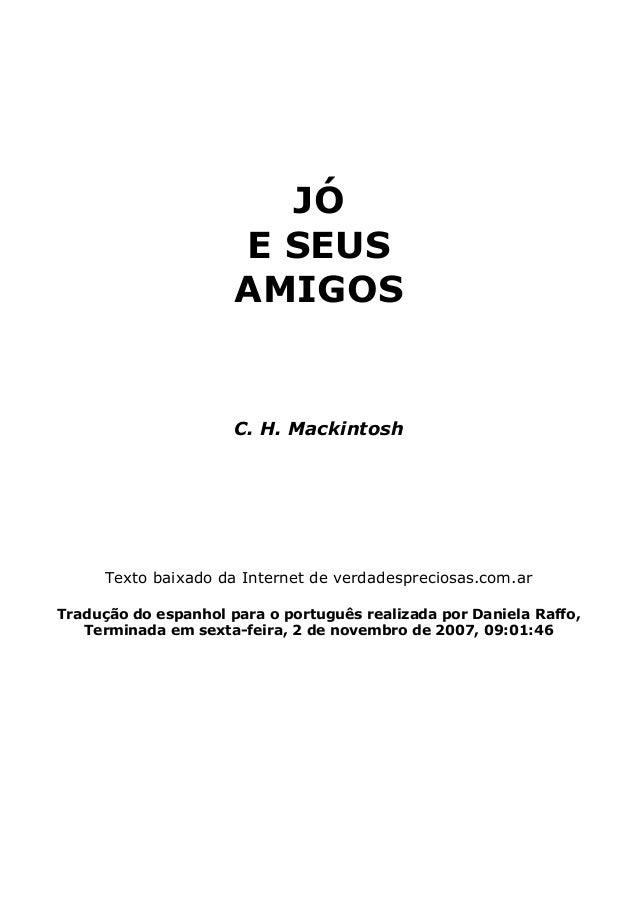 Estudo Sobre Jo E Seus Amigos C H Mackintosh