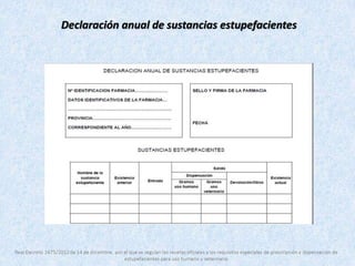 Declaración anual de sustancias estupefacientes 
 