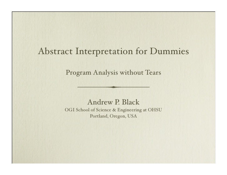 Abstract Interpretation for Dummies