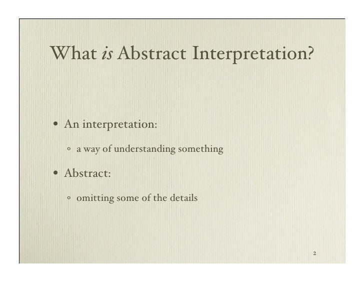 Abstract Interpretation for Dummies
