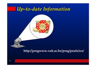 Up-to-date Information




       http://progwww.vub.ac.be/prog/pools/rcs/

68
 