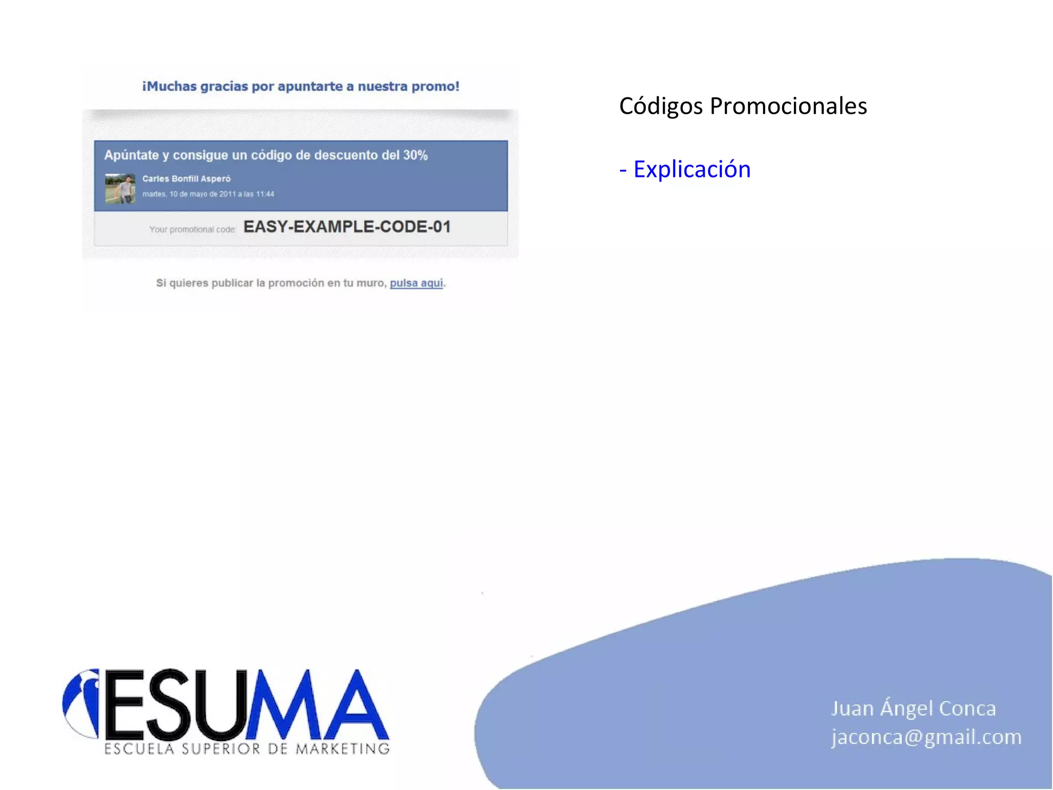 Códigos Promocionales - Explicación 