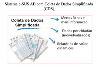 Sistema e-SUS AB com Coleta de Dados Simplificada
(CDS)
 